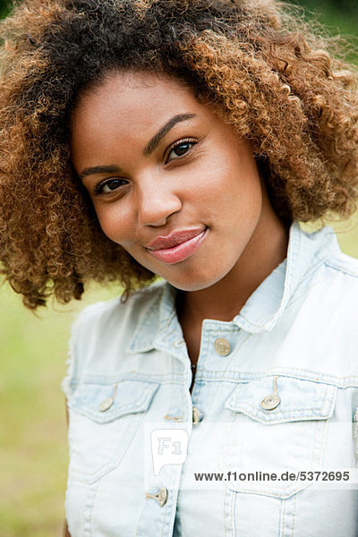 Portrait of young African American Woman smiling