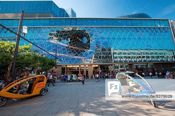 MyZeil shopping mall facade designed by Massimiliano Fuksas in Frankfurt am Main  Germany  Europe