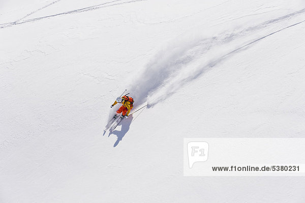 Austria  Young woman doing alpine skiing