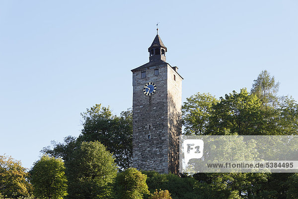 Schlossturm  Bad Berneck im Fichtelgebirge  Oberfranken  Franken  Bayern  Deutschland  Europa  ÖffentlicherGrund