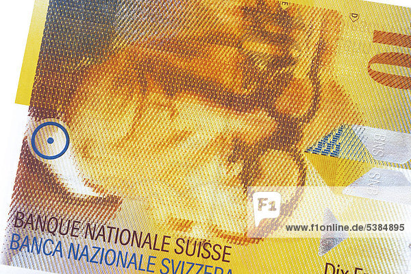 10 Schweizer Franken Schein Vorderseite