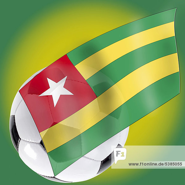 Fußball mit Togoflagge