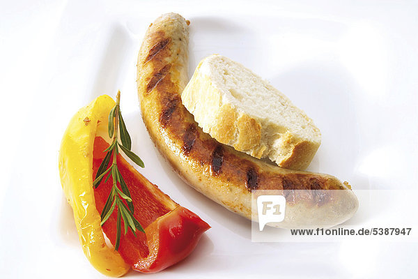 Bratwurst mit Baguette