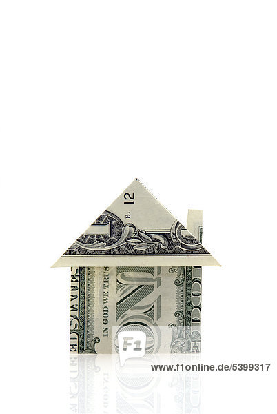 Wohnhaus Dollar Rechnung gefaltet