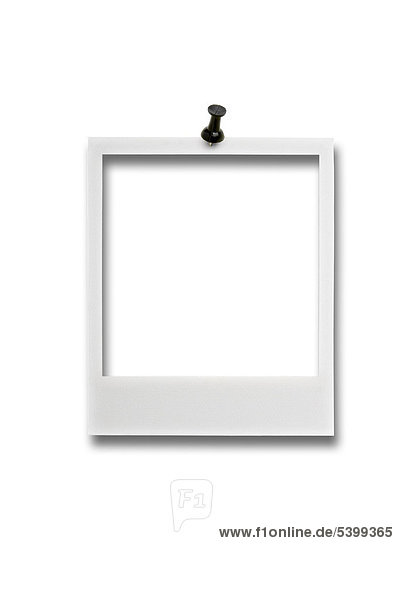 Polaroid mit Pin  leerer Rahmen  blanko