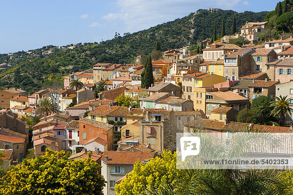 Frankreich Europa Wohnhaus Baum Gebäude Stadt Großstadt Provence - Alpes-Cote d Azur Altstadt Var
