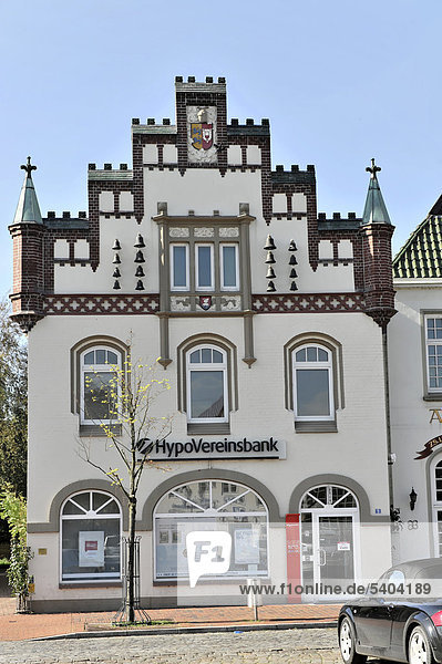 Europa Wohnhaus Quadrat Quadrate quadratisch quadratisches quadratischer gehen Giebel Deutschland Markt Schleswig-Holstein