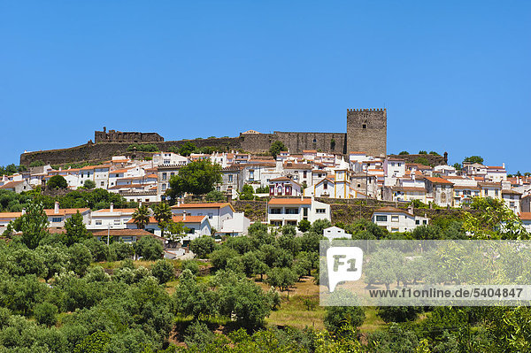 Castelo de Vide, view over the city and castle, Alentejo, Portugal, Europe