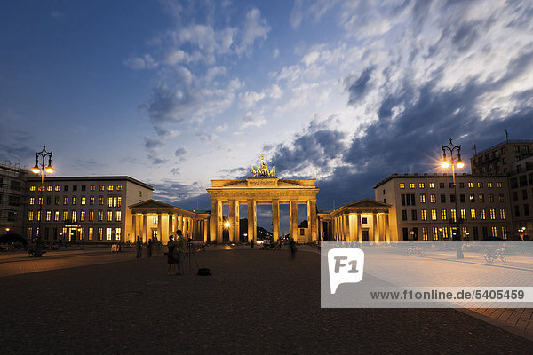 Brandenburg Gate night shot Berlin Germany Europe