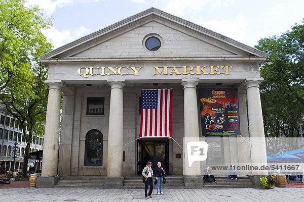 Quincy Market in Boston  Massachusetts  New England  USA