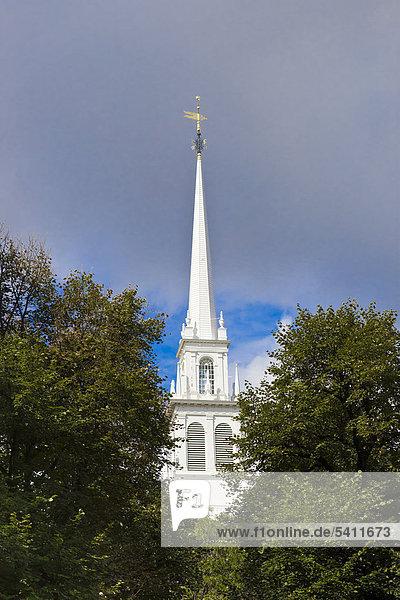 The Old North Church in Boston  eine der ältesten Kirchen in Boston  Massachusetts  New England  USA