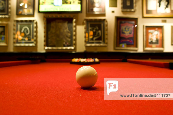 Billiard table at the Hard Rock Cafe in Boston  Massachusetts  New England  USA
