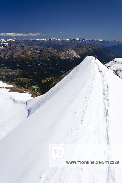 Gipfelgrat vom Piz Palü  Graubünden  Schweiz  Europa