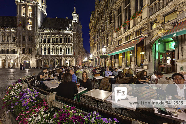 Restaurants am Grote Markt  Grand Place  Brüssel  Belgien  Benelux  Europa