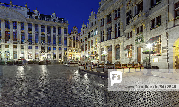 Grote Markt  Grand Place  UNESCO World Heritage Sign  Brussels  Belgium  Benelux  Europe