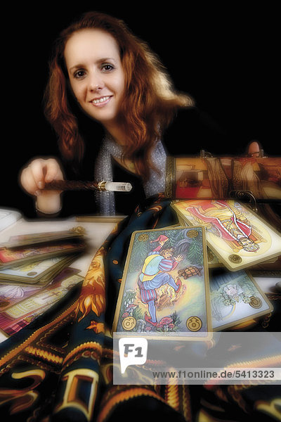 Fortune teller with cards