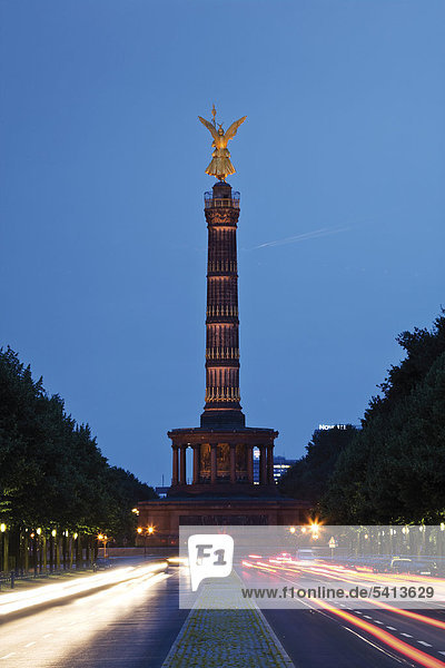 Siegessaeule  Victory Column  night shot  Berlin  Germany  Europe