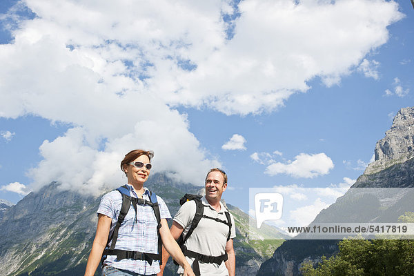 Hiking at Swiss Alps  Bernese Oberland  Grindelwald  Switzerland  Europe