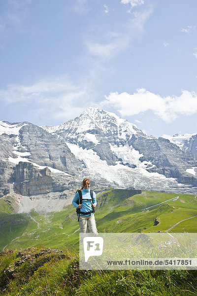 Hiking at Swiss Alps  Bernese Oberland  Grindelwald  Switzerland  Europe