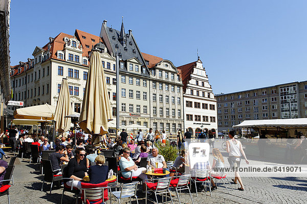 Market square  Leipzig  Saxony  Germany  Europe