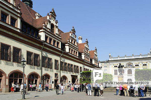 Altes Rathaus am Markt  Leipzig  Sachsen  Deutschland  Europa