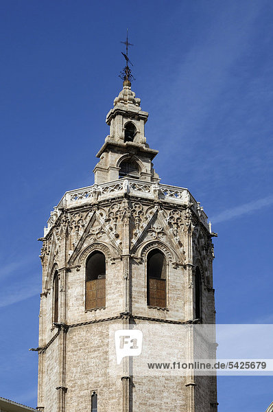 Glockenturm Miguelete  Kathedrale  Valencia  Spanien  Europa