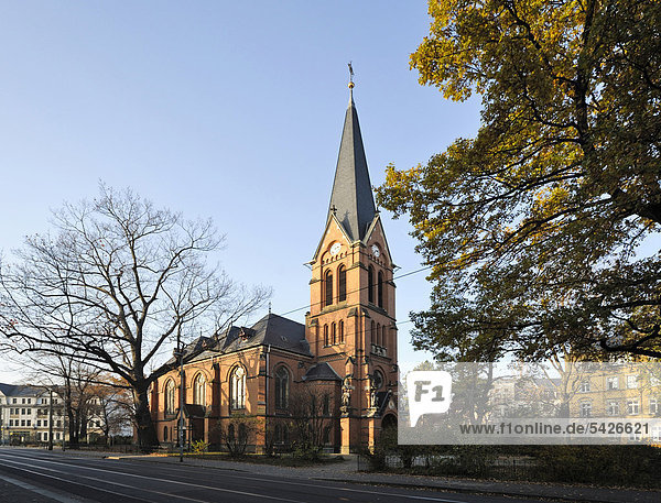 Evangelische Markuskirche in Pieschen  Dresden  Sachsen  Deutschland  Europa  ÖffentlicherGrund
