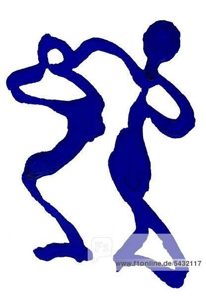 Moderne Kunst - Illustration von zwei tanzenden Figuren - Symbolfoto für Rhythmus