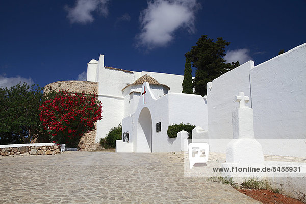 Fortified church of Puig de Missa  Santa Eulalia  Ibiza  Balearic Islands  Spain  Europe