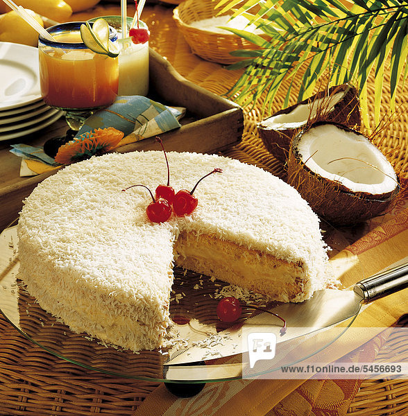 Kokos-Vanillecreme-Torte  Costa Rica  Rezept gegen Gebühr erhältlich