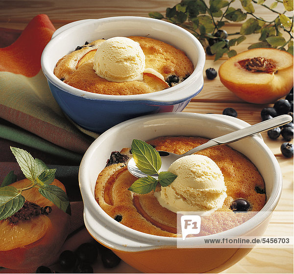 Texan peach and blueberry cobbler  USA  recipe available for a fee