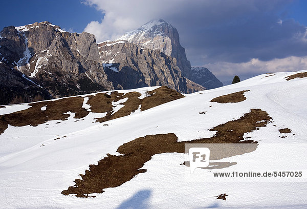 Vordere Tofana  Tofana di Rozes Gipfel vom Passo di Falzarego Pass  Dolomiten  Italien  Europa