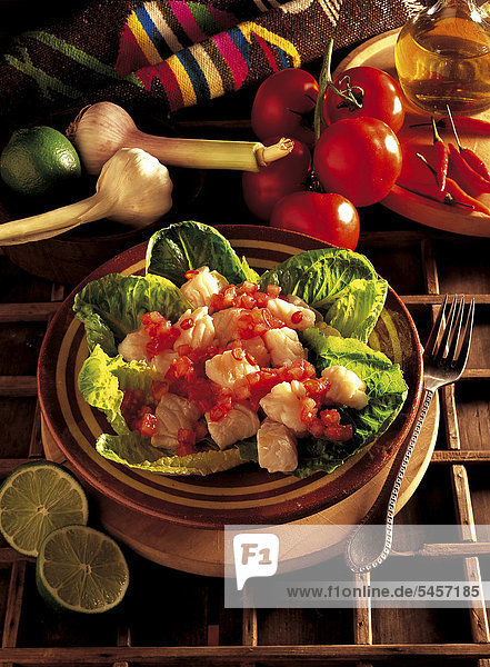 Fischsalat mit Limettendressing  Mexiko  Rezept gegen Gebühr erhältlich