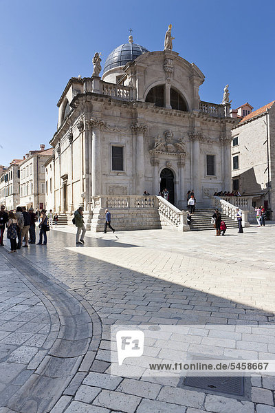 St. Blasius-Kirche in der Altstadt von Dubrovnik  Unesco Weltkulturerbe  Mitteldalmatien  Dalmatien  Adriaküste  Kroatien  Europa  ÖffentlicherGrund