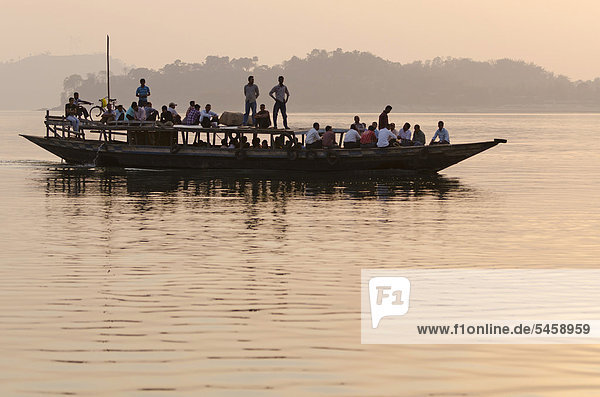 Ferry on the Brahmaputra river in Guwahati  Assam  India  Asia