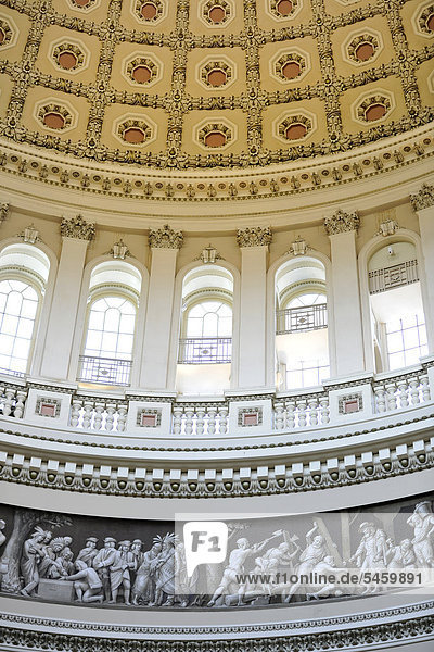 Rotunda of the dome  United States Capitol  Capitol Hill  Washington DC  District of Columbia  United States of America  USA