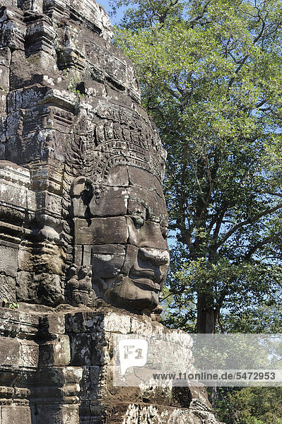 Avalokiteshvara Statue Bayon Tempel innerhalb der Angkor Tempelanlage in der Provinz Siem Reap Kambodscha Südostasien Asien