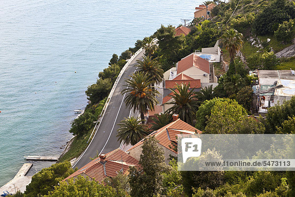 Europa Küste Fernverkehrsstraße Villa Kroatien Dalmatien Dubrovnik