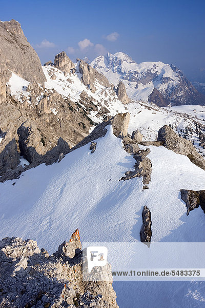 Monte Cernera vom Col Galina aus gesehen  Dolomiten  Italien  Europa