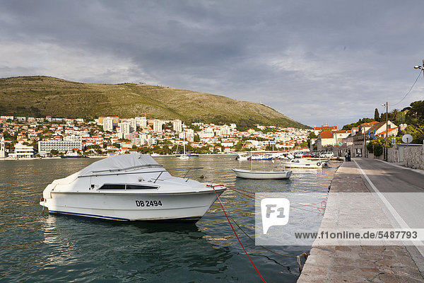 Sportboote im Hafen von Dubrovnik  Mitteldalmatien  Dalmatien  Adriaküste  Kroatien  Europa  ÖffentlicherGrund