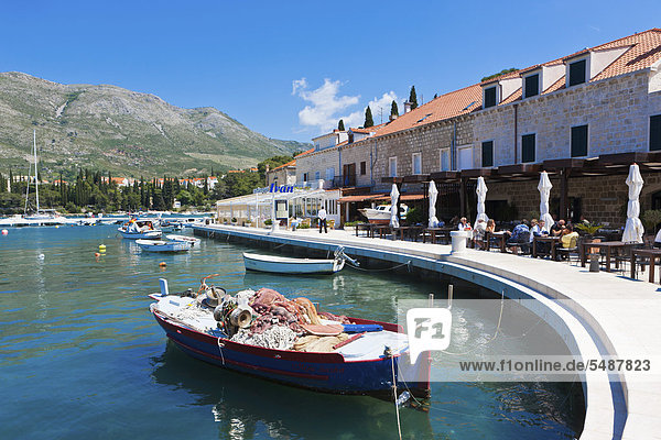 Harbour and historic centre of Cavtat  central Dalmatia  Dalmatia  Adriatic coast  Croatia  Europe  PublicGround