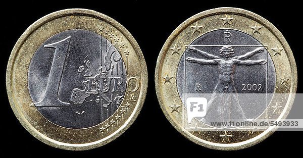 1 Euro coin,  Italy,  2002