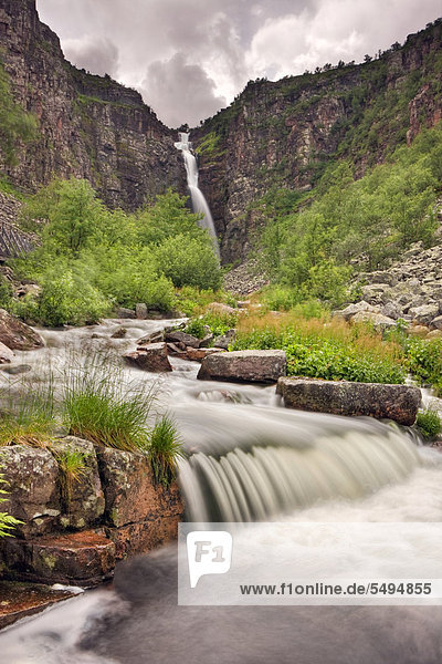 Njupeskär Wasserfall Nationalpark Fulufjället Dalarna Schweden Skandinavien Europa