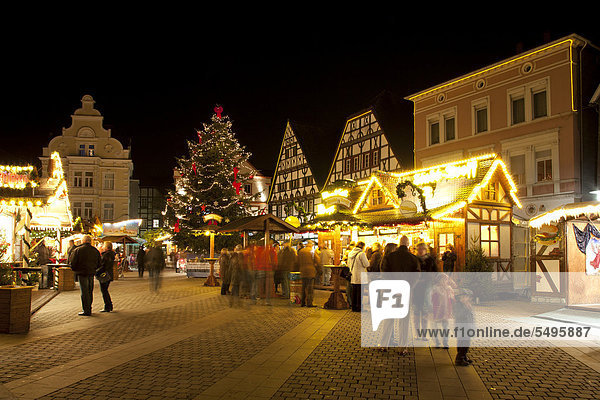 Christmas market on Alter Markt square  Unna  Ruhr area  North Rhine-Westphalia  Germany  Europe  PublicGround