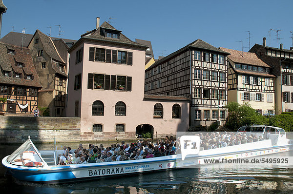 Frankreich Europa Krankheit Tourist Boot Fluss UNESCO-Welterbe Elsass Straßburg