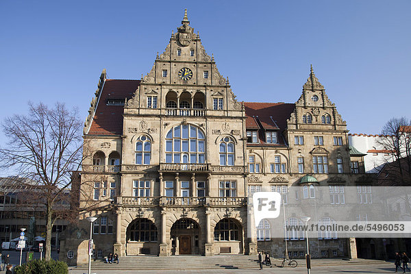 Altes Rathaus  Bielefeld  Ostwestfalen-Lippe  Nordrhein-Westfalen  Deutschland  Europa  ÖffentlicherGrund