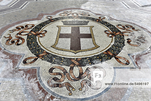 Bodenmosaik  Vittorio Emanuele II Gallerie  Mailand  Milano  Lombardei  Italien  Europa  ÖffentlicherGrund