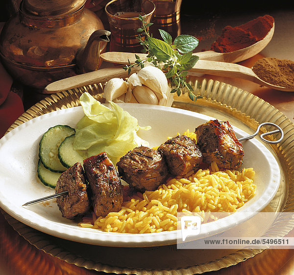 Lamm-Kebabs vom Grill  Türkei  Rezept gegen Gebühr erhältlich