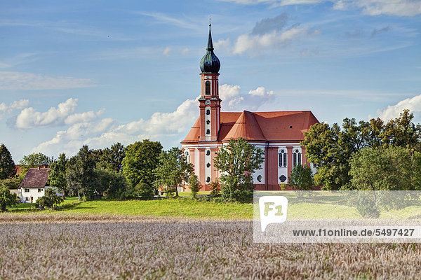 Wallfahrtskirche von Vilgertshofen Bayern Deutschland Europa ÖffentlicherGrund