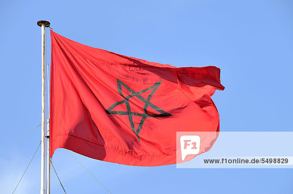 Nationalflagge  Marokko  Afrika  ÖffentlicherGrund